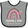 thumbnail image 3 of Inktastic Grammy and Papa Love Me Rainbow Girls Baby Bib, 3 of 4