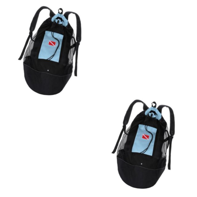 Naiovety Diving Snorkeling Mesh Backpack Dive Bag Pack Sack Gear Dry Azul claro 80L 2Conjunto