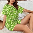 thumbnail image 4 of Fotbe Daisies Flowers Conjunto de Pijama Estampado para Mujer, 2 Piezas, Ropa de Dormir con Camiseta de Manga Corta y Shorts Suaves-3X-Large, 4 of 6