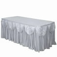 thumbnail image 5 of Efavormart White Satin Double Drape Table Skirt for Kitchen Dining Catering Wedding Birthday Party Decorations Events 21ft, 5 of 8