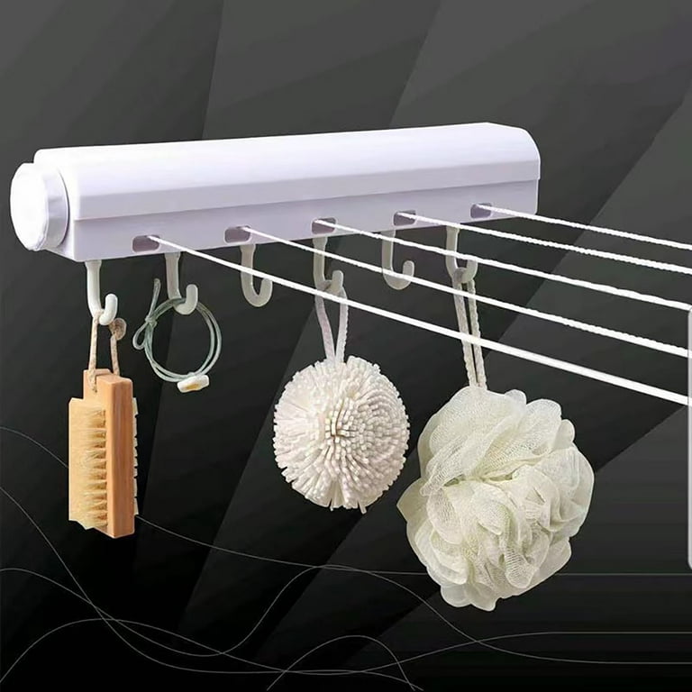 Clearance! ,Wall Hooks Retractable Clothesline 4/5-Line Clothes