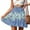 Blue, variant on Women's Summer Skirts High Waist Drawstring Floral Print Mini Tiered Skirt Loose Flowy Swing Beach Vacation Skirts