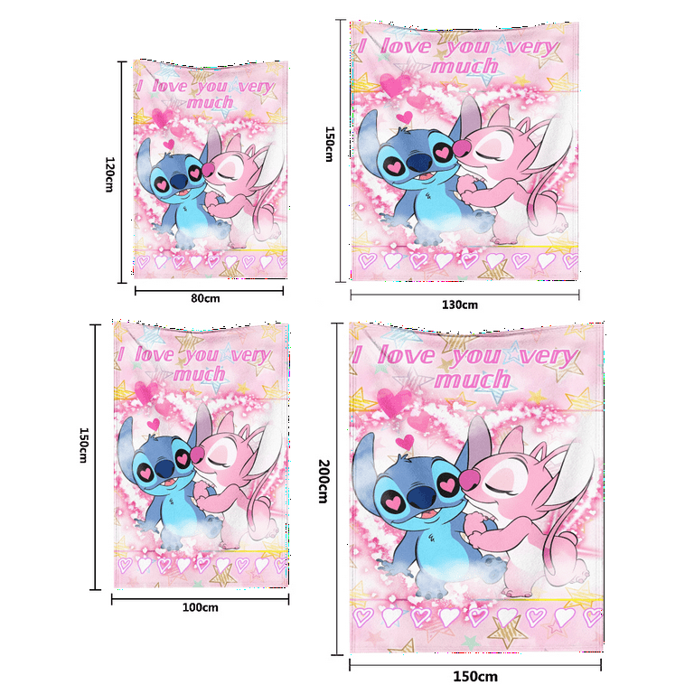 Cute Lilo Stitch Anime Blanket for Kids Adults, Ultra-Soft Fleece