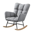 thumbnail image 3 of Mecedora,Mecedora tapizada moderna Sillón confort,Lazy Chair Sillón elegante para sala de estar,Sillón mecedora con reposabrazos,Sillón de espacio pequeño Balcón Silla de uso Gris claro, 3 of 8