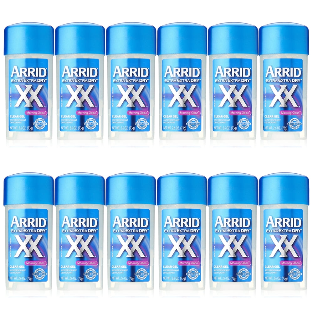 Pack of (12) Arrid Extra Dry Antiperspirant and Deodorant Clear Gel Morning Clean 2.6 Oz