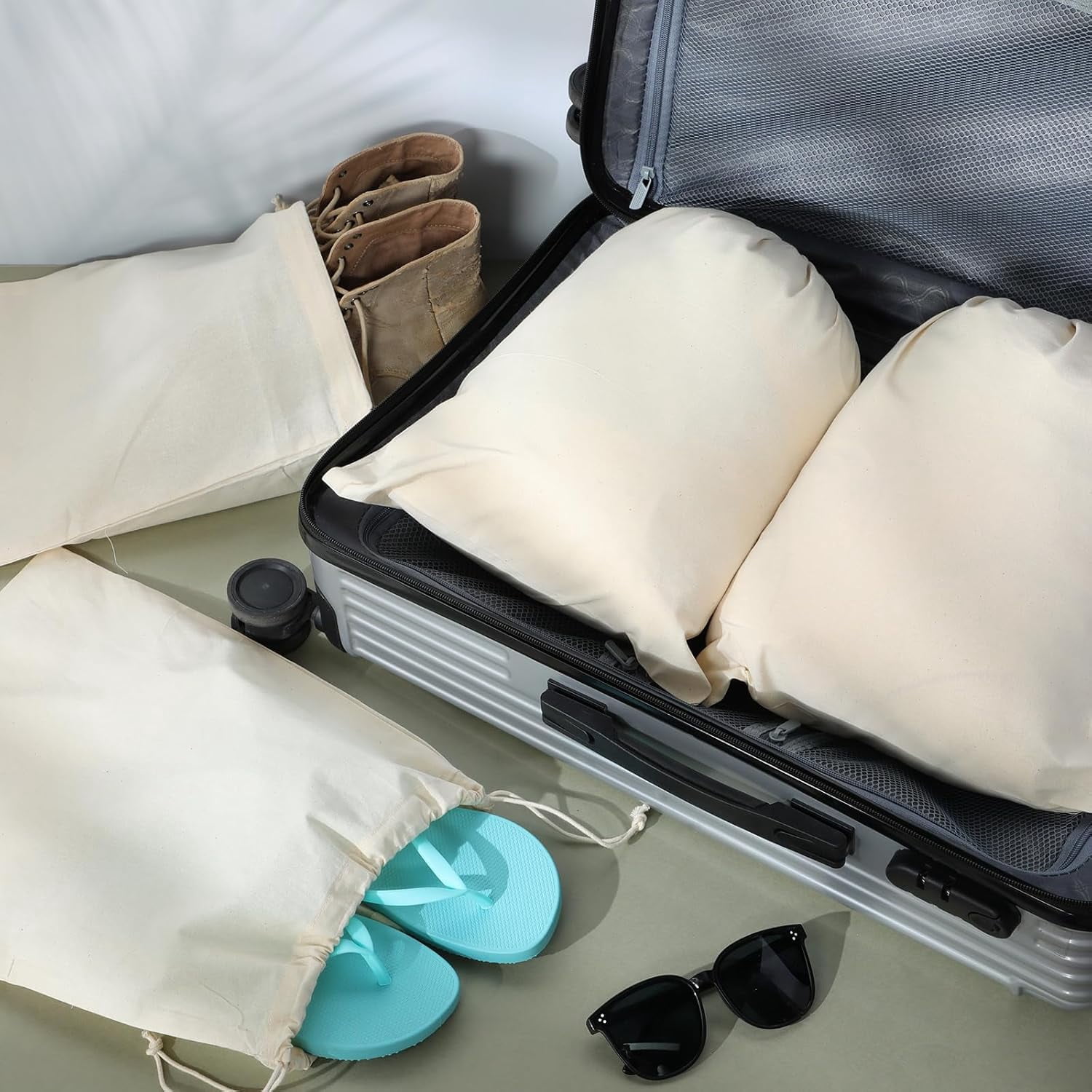 Dust-Proof Breathable Drawstring Shoe Storage Bag for Travel and Home Pantry Accessories
