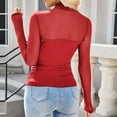 thumbnail image 3 of Juslio Blouses for Womens Shirts 3/4 Sleeve Button V Neck Casual Blouses Red L, 3 of 4