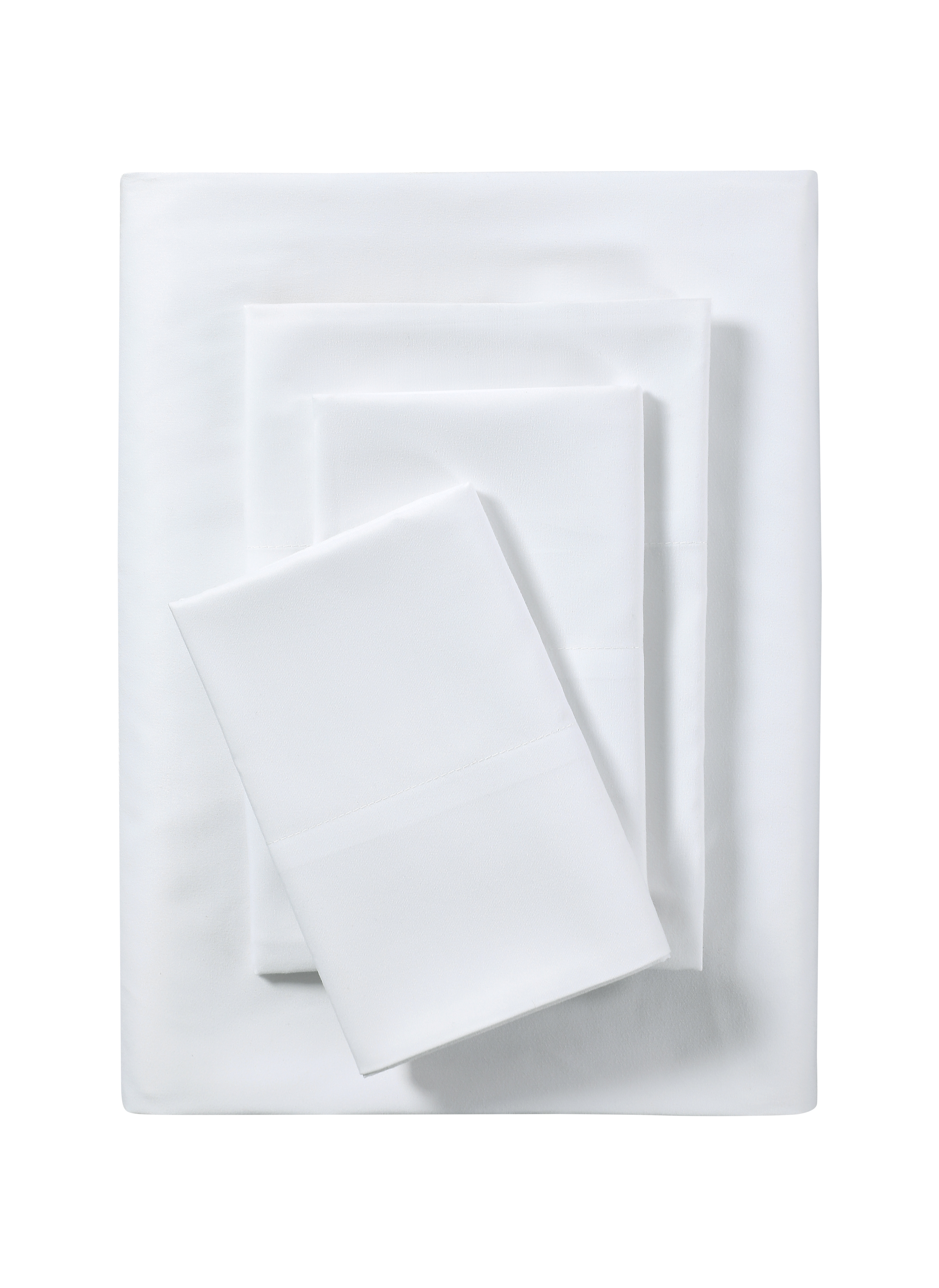 Mainstays Comfort Chill Microfiber Bed Sheet Set, Queen, Arctic White, 4 Piece