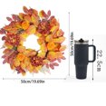 thumbnail image 5 of 20" Large Artificial Fall Wreath with Flowers for Front Door Decor | Faux Maple Leaves Fake Sunflowers Wreath,for Porch Window Autumn Thanksgiving Day Harvest Festival Decor, 5 of 6