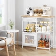 thumbnail image 3 of Coffee Bar Cabinet for Home - Farmhouse Coffee Stand Station Multi-Purpose Storage Cabinet with Adjustable Feet, Drawers - Kitchen Bar Table for Living Room, Corner, Small Space, Natural, 3 of 16