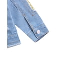 thumbnail image 6 of Seyurigaoka Girls Long Sleeve Sequin Patchwork Button Down Ripped Denim Jackets, 6 of 6
