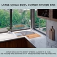 thumbnail image 7 of Strictly Sinks 30" Corner Kitchen Sink Undermount Silver 16ga Stainless Steel Butterfly Single Bowl, 7 of 7