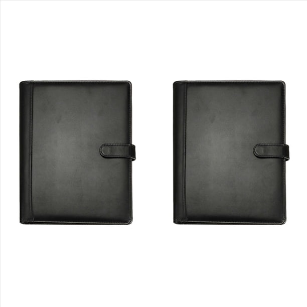2X Negro Portafolio Carpeta de Conferencia Ejecutiva A4 Organizador de Documentos de PU