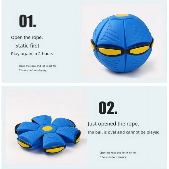 Pelota saltarina que brilla en la oscuridad, juguetes para niños al aire libre, platillo volador mágico portátil, pelota transformable, juguetes
