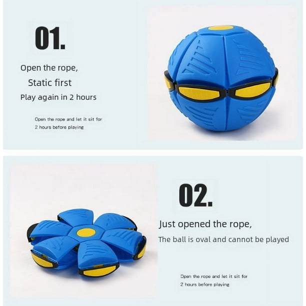 Pelota saltarina que brilla en la oscuridad, juguetes para niños al aire libre, platillo volador mágico portátil, pelota transformable, juguetes