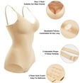 thumbnail image 2 of Irisnaya Women's Shapewear Seamless Bodysuit Tummy Control Waist Trainer Slim Full Body Shaper Adjustable Shoulder Strap Corest V-Neck Leotard Jumpsuit Tops(Beige 3X-Large), 2 of 7
