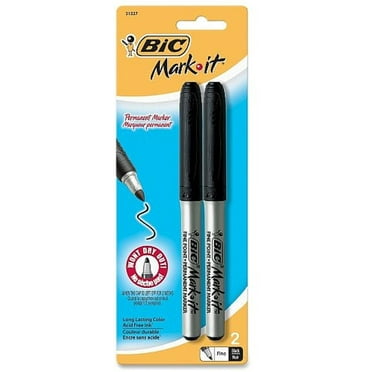 Bic Mark-It Fine Point Permanent Marker, Black 2 ea (Pack of 3)