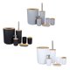 thumbnail image 5 of Injueey De accesorios de baño negros, soporte para cepillo de dientes, contenedor, dispensador de jabonera, vaso, escobilla de baño, juego de Juegos de accesorios de baño No.2, 5 of 6