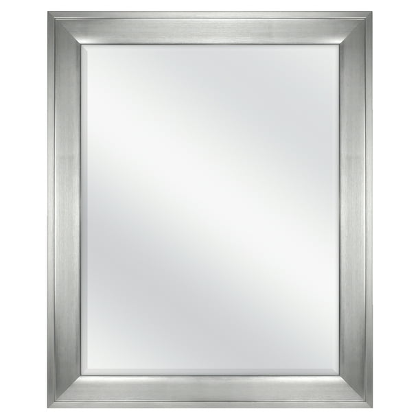 Mainstays 27x33" Silver Beveled Contemporary Framed Wall Mirror