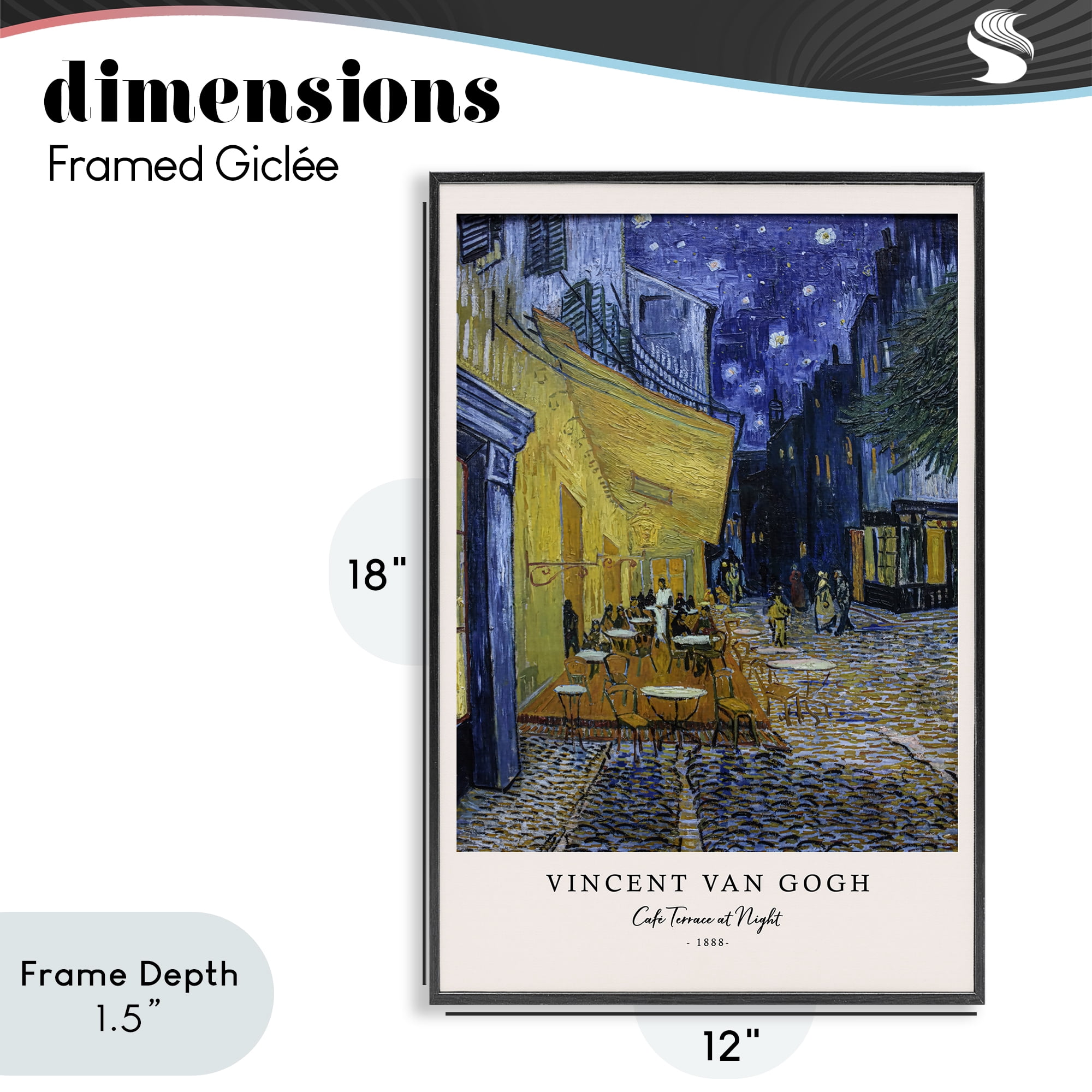 Stupell Industries Classic Cafe Terrace At Night Black Framed Giclee Art, design by Vintage Hustle