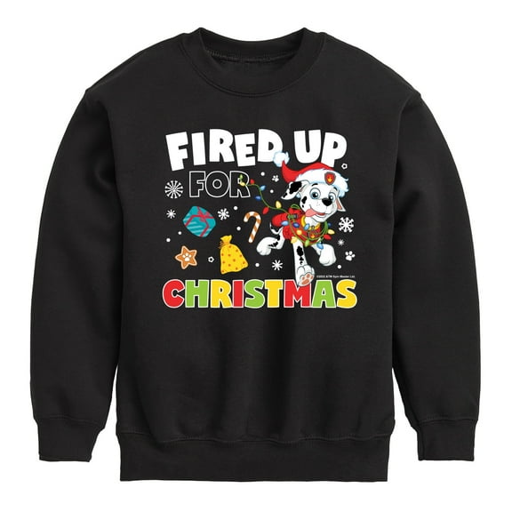 Paw Patrol - Fired Up For Christmas - Toddler And Youth Crewneck Fleece Sweatshirt