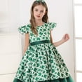 thumbnail image 5 of Girl Shamrock Princess Dress St Patricks Day Costume Outfits, Size for 3-8Y, 5 of 6