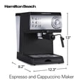 thumbnail image 2 of Cafetera Espresso Hamilton Beach Negro Plata 15 Bares 2 Tazas Cappuccino Mocha Latte, 2 of 8