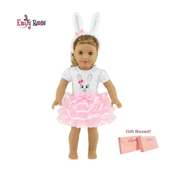 Emily Rose 18-inch Doll Easter Bunny Outfit, including Bunny Ear Headband | GIFT BOXED! | 18" Doll 3 Piece Outfit fits American Girl Dolls