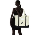 thumbnail image 2 of DALIX Initial Tote Bag Personalized Monogram Black Zippered Top Letter - A, 2 of 7