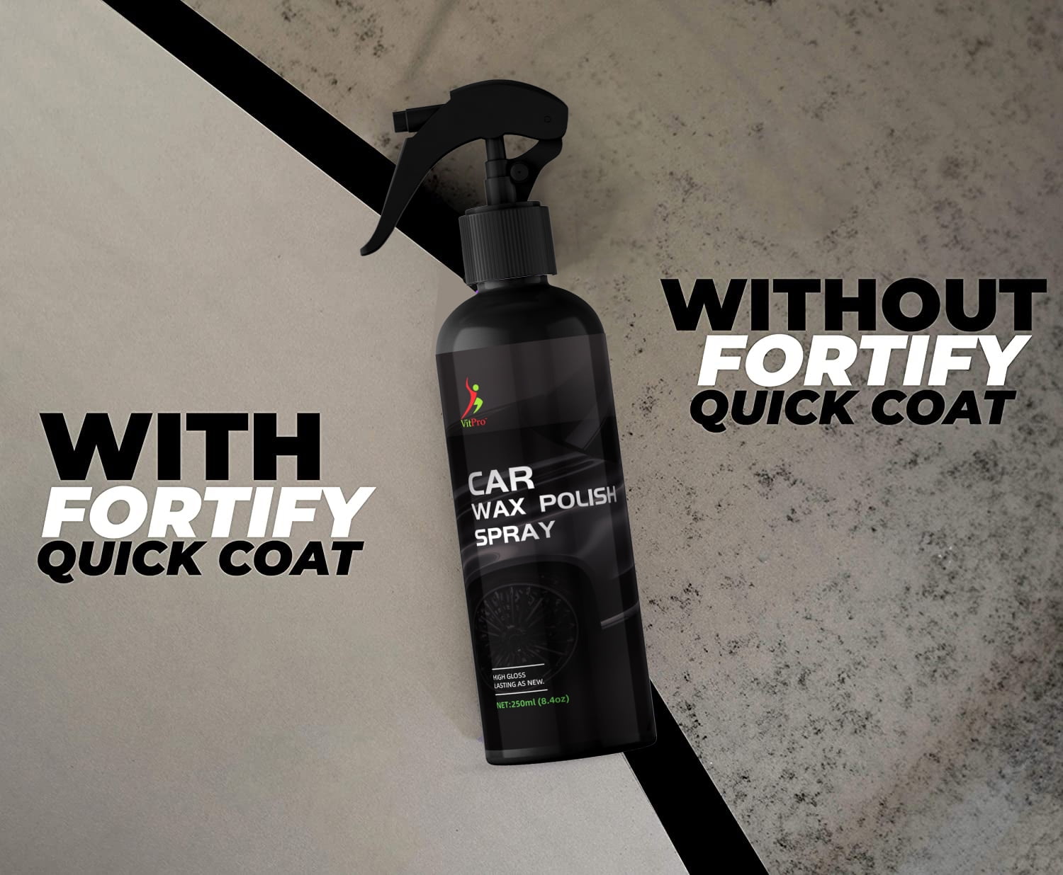 VitPro Car Wax Polish Spray | Waterless Car Wash & Wax  | 250ml(8.4oz)