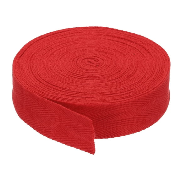 1"/2.5cm Cotton Twill Tape 10 Yards Cotton Ribbon Bias Binding Tape Herringbone Webbing Trim Red