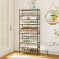 thumbnail image 2 of 10 Tier Shoe Rack, Large Capacity Shoe Storage Organizer for 40 Pairs of Shoes, Metal Shoe Storage Rack with Shelf for Entryway Hallway Closet Garage, Rustic Brown and Black TXJ010H, 2 of 7