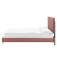 thumbnail image 3 of Platform Bed Frame, Full Size, Pink, Velvet, Modern Contemporary, Bedroom Master Guest Suite Room, 3 of 12