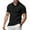 Black, variant on Men's Waffle Texture Polo Collar Casual T-Shirt - Breathable Solid Color Short Sleeve Top for Office Casual, Weekend Errands and Lightweight Comfort,Black XL