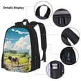 thumbnail image 3 of Easygdp Countryside Farm Cow Mochila para Niños y Niñas con Set de Caja de Almuerzo y Estuche para Lápices 3 en 1, Mochila Escolar Estampada para Adolescentes, 3 of 7