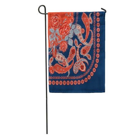 KDAGR Bandana for Silk Neck Scarf Paisley and Roses on Dark Garden Flag Decorative Flag House Banner 28x40 inch