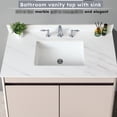 thumbnail image 2 of 43" Bathroom Vanity Top In White With 4" Backsplash, Undermount Sink And Sintered Stone - Pre-drilled Faucet Hole, Rectangular Sink, Brightness, 2 of 6