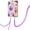 Light purple, variant on Case for iPhone SE 2022 Anti-Fingerprint Skid Resistant Shockproof Protective Marble Pattern Phone Cover with Adjustable Detachable Nylon Phone Lanyard