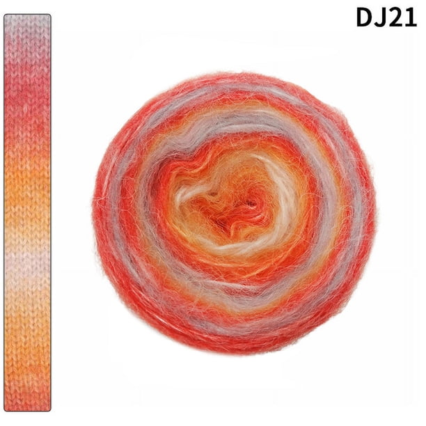 Nvzi Hilo de 100 g, hilo acrílico al 58 % para crochet, kit de crochet que cambia de color suavemente, hilo grande, O