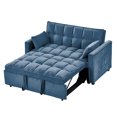 thumbnail image 5 of DeeHome Sleeper Sofa Couch w/Pull Out Bed, 55" Modern Velvet Convertible Sleeper Sofa Bed, Small Love seat Sofa Bed w/Pillows & Side Pockets for Small Space, Living Room, Apartment,Peacock Blue, 5 of 9