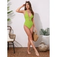 thumbnail image 5 of DARING DIVA Women's O Ring Cut Out Deep V Monokini Bikini X-Large Light Green, 5 of 6