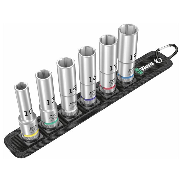 wera belt c deep Ensemble de 1 Douille, 1/2 Pouces, 6 Pcs