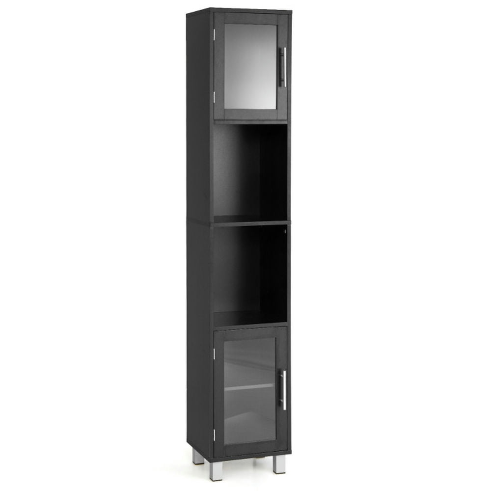 GVN 71 Inch Tall Tower Bathroom Storage Cabinet and Organizer Display Shelves for Bedroom-Black, Bathroom Cabinet Storage for Entryway Storage, Home Office Furniture