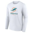 thumbnail image 2 of Men's White Miami Dolphins Logo Team Lockup Long Sleeve T-Shirt, 2 of 3