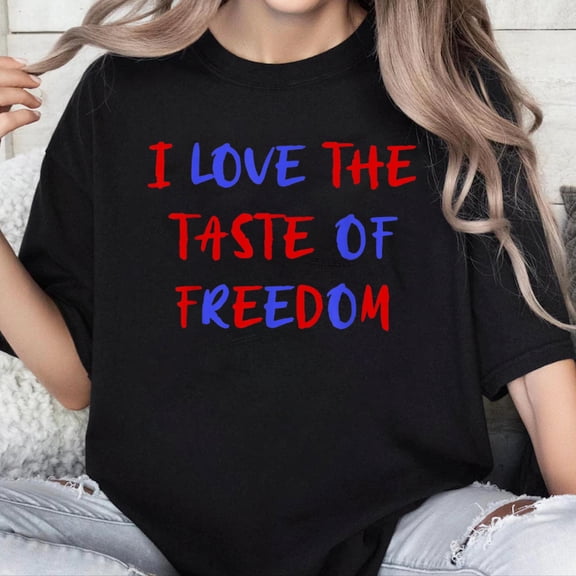 100% Cotton Unisex I Love The Taste of Freedom 4th of July Matching Couple T-Shirt