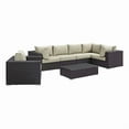 thumbnail image 2 of Modway Convene 7 Piece Outdoor Patio Sectional Set in Espresso Beige, 2 of 9