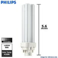 thumbnail image 2 of Philips 13w 2700k PL-C ALTO 13W/827/4P Double Tube 4-Pin Fluorescent Light Bulb, 2 of 3