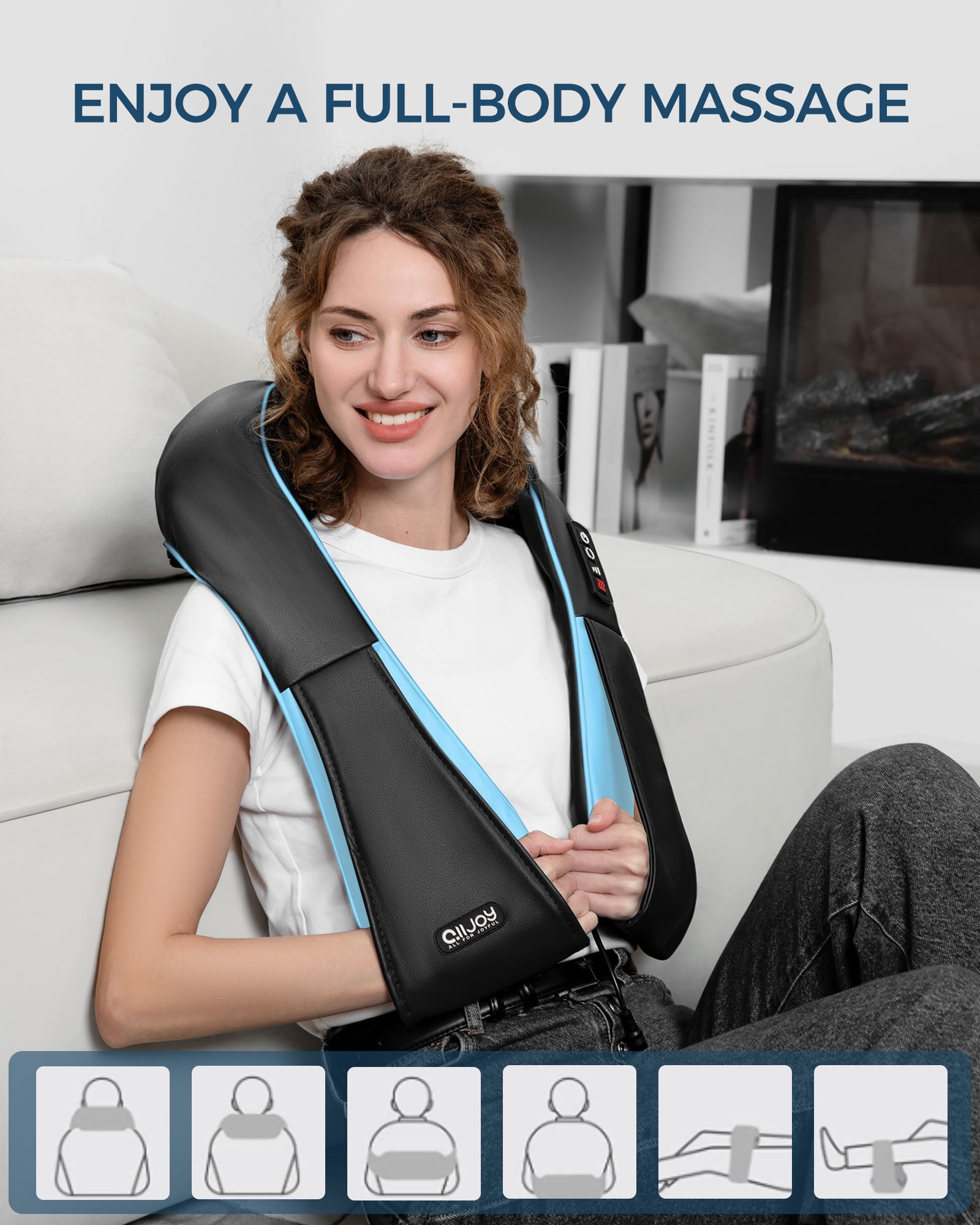 ALLJOY U-Shape Shiatsu Back Neck and Shoulder Massager with Heat/ UG1