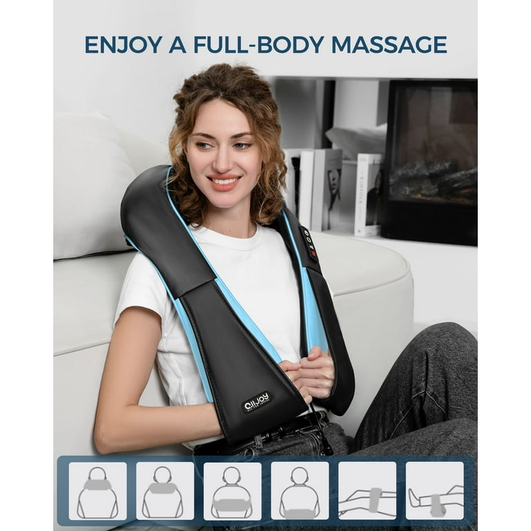 ALLJOY Back and Neck Massager Pillow with Soothing Heat 3D Deep
