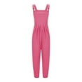 thumbnail image 4 of Wdfiry Womens Summer Bib Overalls Bib Pants Casual Loose Baggy Solid Color Jumpsuit Romper with Pockets, 4 of 7